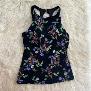 Athleta Maldives Gold Coast Floral High Neck Tankini Swim Top 36 D/DD Underwire